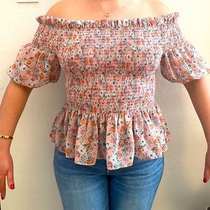 Socialite shirt size small with fun floral pattern